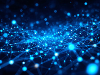 Fototapeta premium Network, Connections, Glowing, Dots, Lines, Nodes, Digital, Technology, Web, Internet, Data, Communication, Futuristic, Abstract, Cyberspace, Neon, Bright, Dark Background, High-Tech, Modern, 