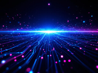 Network, Connections, Glowing, Dots, Lines, Nodes, Digital, Technology, Futuristic, Web, Internet,...