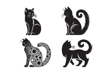 Obraz premium Cat Silhouette Vector Elegant and Versatile Design 