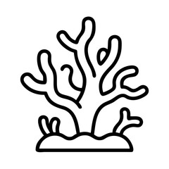 Obraz premium coral reef icon, environment day line art, environment icon - simple black line art icon of coral reef for environment day celebrations. environment vector art.