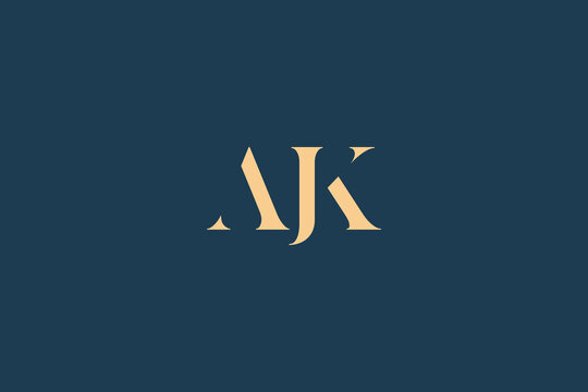 AJK abstract letter logo design. This logo is designed by three abstract letters.