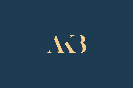 AKB abstract letter logo design. This logo is designed by three abstract letters.