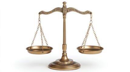 Elegant brass balance scale for justice and equilibrium