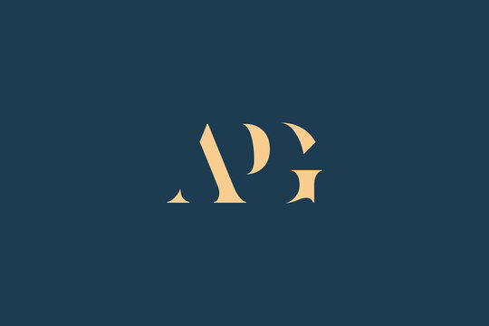 APG abstract letter logo design. This logo is designed by three abstract letters.