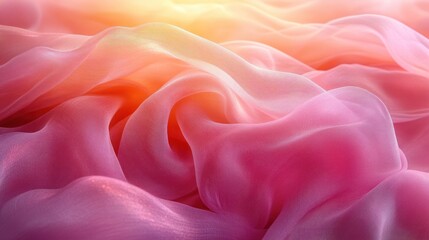 Obraz premium A soft, flowing pink fabric creating a serene, dreamy atmosphere.