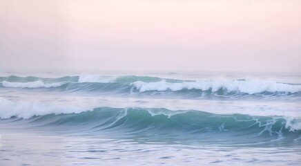 A picturesque sunset with clear blue sky and colorful horizon reflected on the calm ocean landscape . Bright shades of orange and pink create a tranquil atmosphere. For projects about nature