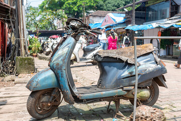 Abandoned Motorcycle Under The Sun In India