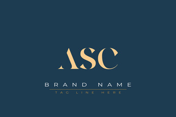 ASC abstract letter logo design. This logo is designed by three abstract letters.