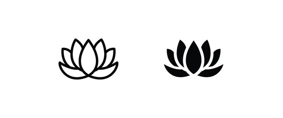lotus flowers, Lotus, Lily Flower Icon. Spa icons button, vector, sign, symbol, logo, illustration, editable stroke, flat design style isolated on white linear pictogram