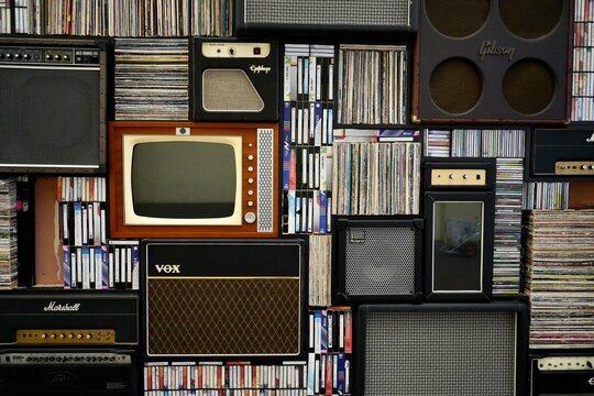 Vintage TV and Audio Equipment at The O2 Arena. London, UK, August 2023. 