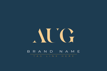 Obraz premium AUG abstract letter logo design. This logo is designed by three abstract letters.