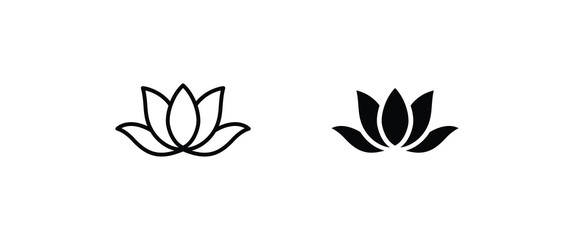 lotus flowers, Lotus, Lily Flower Icon. Spa icons button, vector, sign, symbol, logo, illustration, editable stroke, flat design style isolated on white linear pictogram
