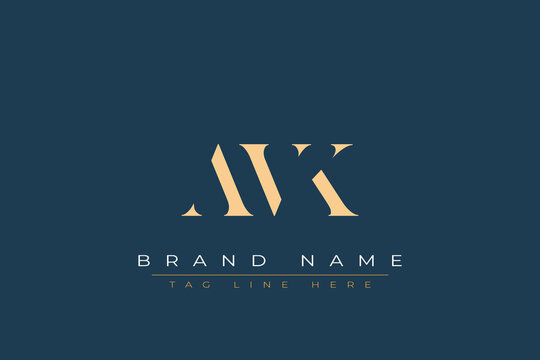 AVK abstract letter logo design. This logo is designed by three abstract letters.
