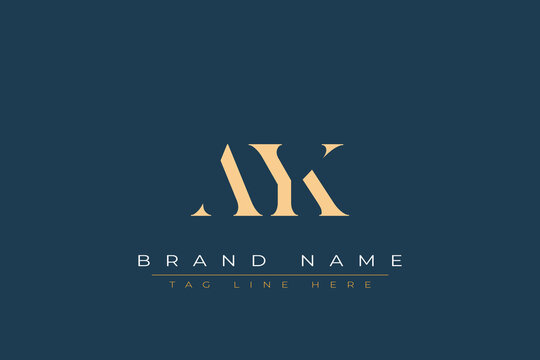 AYK abstract letter logo design. This logo is designed by three abstract letters.