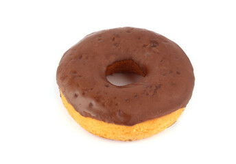 chocolate donut on white background