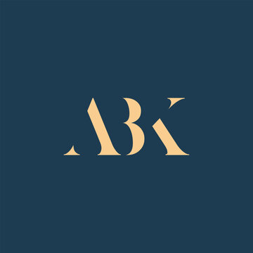 ABK abstract letter logo design. This logo is designed by three abstract letters.