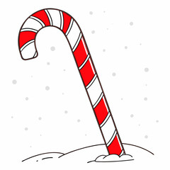 Fototapeta premium Christmas candy cane color vector illustration 