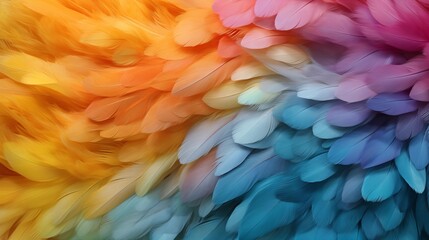 Small colorful feathers