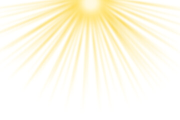 Shining sun rays isolated on transparent background. Sun light glowing effect. Shine rays of light explosion with flare. Yellow sun ray shiny glow. sunshine, Bright spotlight, Sparkling light in PNG