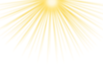 Shining sun rays isolated on transparent background. Sun light glowing effect. Shine rays of light explosion with flare. Yellow sun ray shiny glow. sunshine, Bright spotlight, Sparkling light in PNG