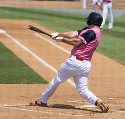 baseball player in pink