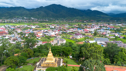 buddha statue Lao Temple, buddha statue in city