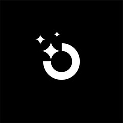 Letter O star or O shining or O cleaning logo concept vector icon