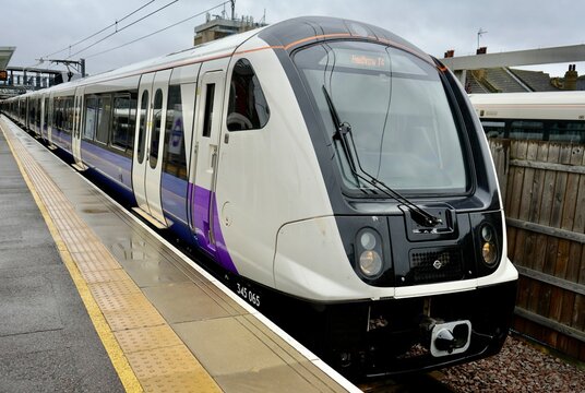 British Rail Class 345, Elizabeth Line London Underground Train in Abbey Wood Station, London, UK. August 2023. 