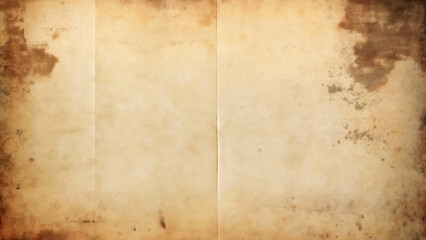 Obraz premium Old paper background showcasing stains, torn edges, and faded colors. The empty center space allows for easy customization with text or graphics.