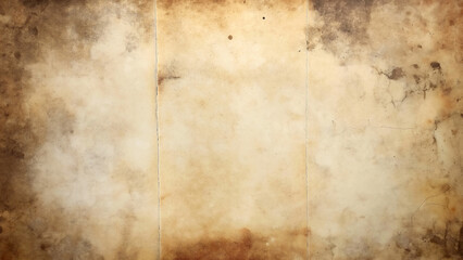 Fototapeta premium Vintage paper background featuring dirt stains, creases, and a distressed appearance. Ideal for use as a background, template, or graphic design element.
