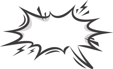 Manga speech bubble. Comic text frame with pop art halftone dotted effect. Balloon chat shape for dialog. Cloud for shock shout and scream action messages. Irregular cartoon decoration