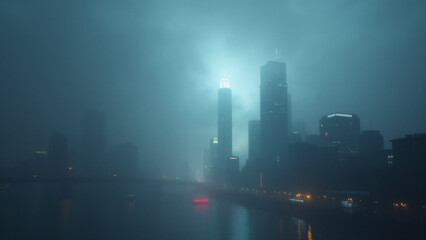 Obraz premium Fog weather theme. Generative ai.
