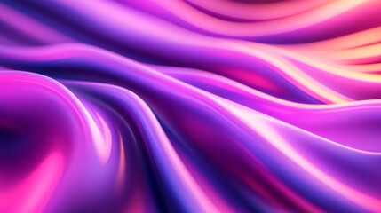 Obraz premium Vibrant purple and pink wave is displayed in the image. The wave is flowing and he is made of a soft, flowing material. The colors are bold and eye-catching, creating a sense of movement and energy