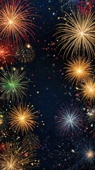 Fototapeta premium new year firework background