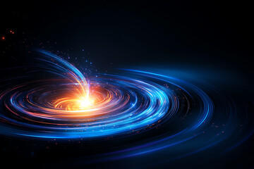 A swirling cosmic phenomenon with vibrant colors and glowing energy in space.