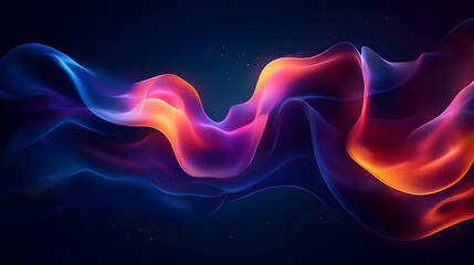 Obraz premium Abstract Flowing Wave, Vivid Hues Dance Dynamically Across a Dark Background, Creating an Energetic Digital Artwork