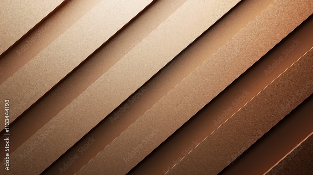 Poster warm hues of brown and gold create an engaging experience as diagonal lines intricately weave across