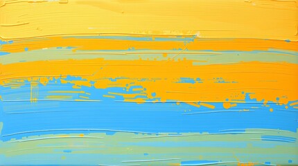 abstract art with blue and yellow strokes blending harmoniously on canvas