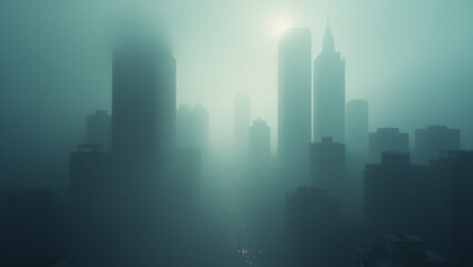 Obraz premium Fog weather theme. Generative ai.