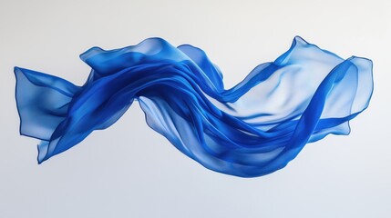 Flowing blue fabric captures light and movement in an elegant display of color