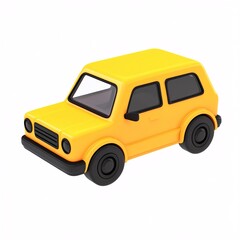 car icon 3d icon and illustration isolated white background