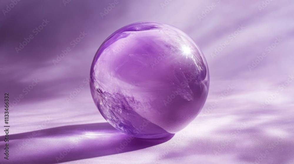 Aufkleber a stunning purple gemstone rests on a smooth surface, reflecting soft light. the tranquil ambiance h