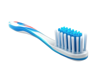 Toothbrush with Toothpaste Ready for Use with isolated on transparent background