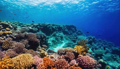 Obraz premium An underwater kingdom with coral reefs.