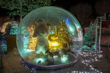 Marché de Noël et illuminations à Beziers dans le département de l'Herault en région Occitanie...