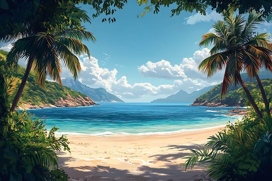 Tropical Beach Travel Holiday Vacation Leisure Nature Concept