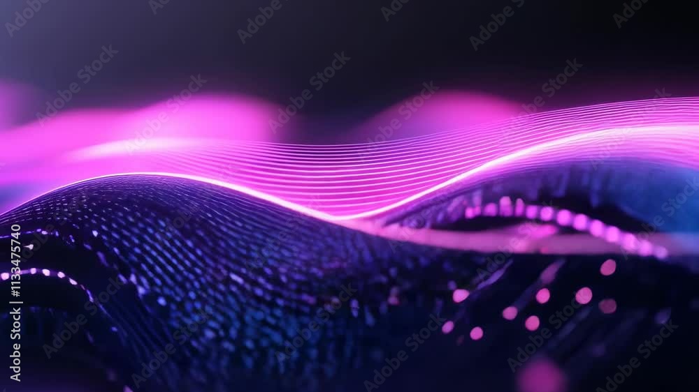 Poster abstract digital waves background. future and futuristic technology. neon waveform 3d animation. ai 