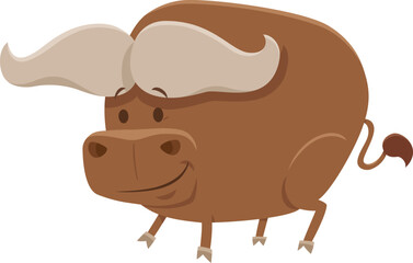 cartoon African buffalo wild animal character