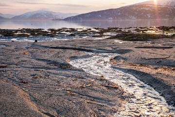 evening mood at a fjrod in northern norway