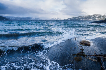 evening mood at a fjrod in northern norway